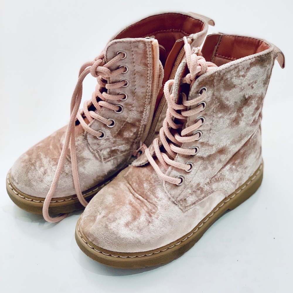 BLUSH velvet girls boots.